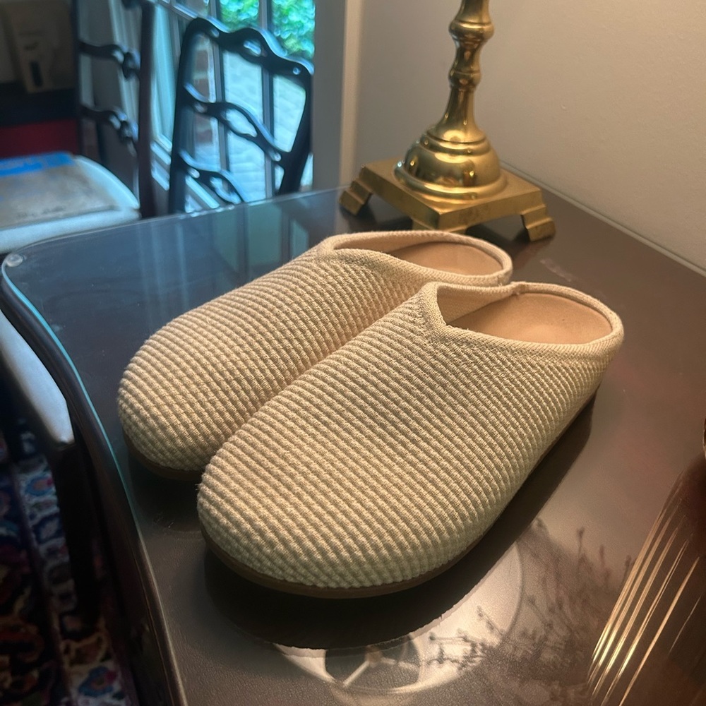 Rothy's Cream Mules Comfortable Slip-On Design